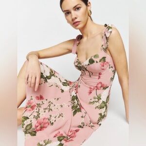 Reformation Nadira dress in Rose Garden